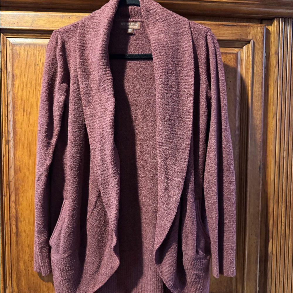 Barefoot Dreams Cozychic Lite Cardigan in Merlot